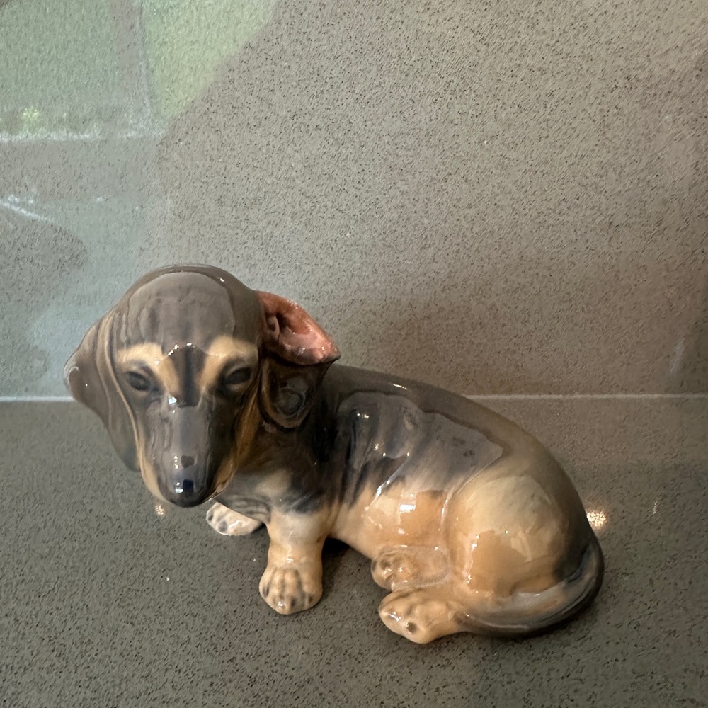 Vintage Royal Copenhagen Figure Dachshund Puppy Model No.3140 circa 1960's.